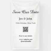 Sla onze datum op Scan QR voor details naam datum Spandoek (Verticaal)