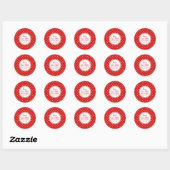 Sla onze datum Rood en Wit Envelopzegel op Ronde Sticker (Vel)