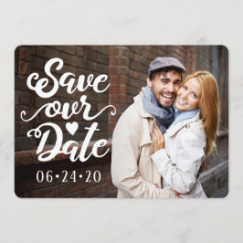 Sla onze datumbruiloft op | Handgeschreven Script- Kaart