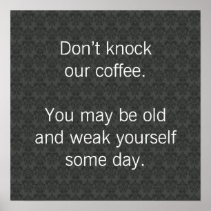 Sla onze koffie niet af poster