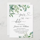 Sla onze nieuwe datum na uitgestelde Waterverf Euc Kaart (Voorkant / Achterkant)