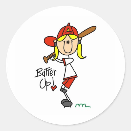 Sla op! Softball Stick Figuur Sticker (Voorkant)