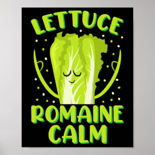 Sla Romaine Kalm Mindfulness Vegan Yoga Liefhebber Poster