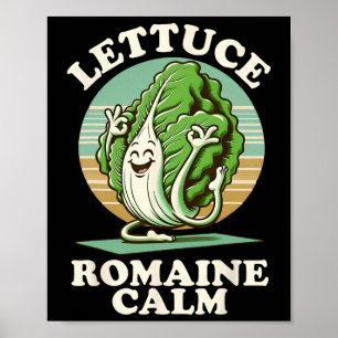 Sla Romaine Kalm Mindfulness Vegan Yoga Liefhebber Poster