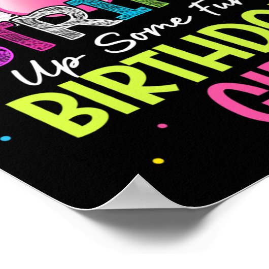 Sla wat plezier op! Verjaardag Meisje Bowling Verj Poster (Hoek)