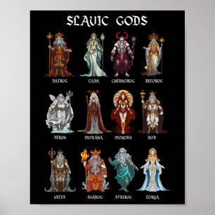 Slaafse Goden Pagan Slaven Oude Mythologie Oekraïn Poster
