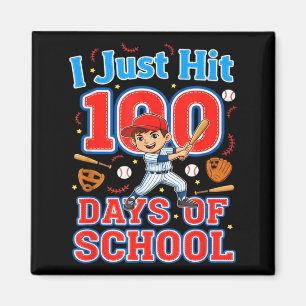 Slaag 100 dagen school honkbal 100ste dag jongens magneet