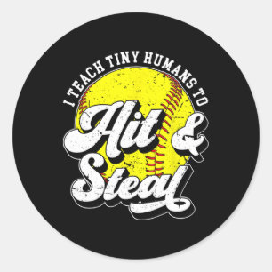 Slaan en stelen Softll Coach Softll Coaching Ronde Sticker