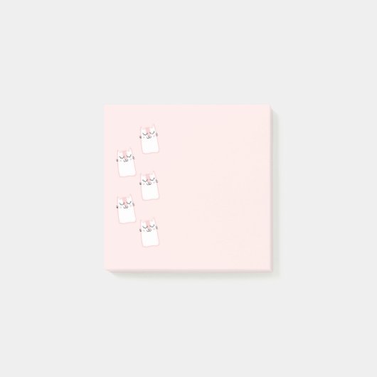 Slaand kattenpatroon post-it® notes (Voorkant)