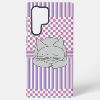 Slaande Grijze Kat Patroon Samsung Galaxy Hoesje