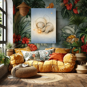 Slaande Olifant Nursery Baby Illustratie Poster