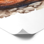 Slaande vos watercolor kunstprint poster (Hoek)