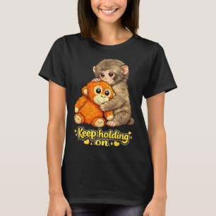 Slaap aap met teddybeer knuffelen blijf vasthouden t-shirt
