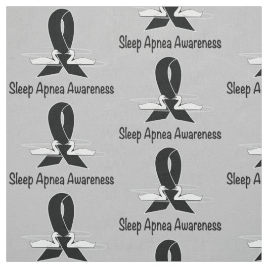 Slaap Apnea Awareness Ribbon Swans of Hope Stof (Swatch)