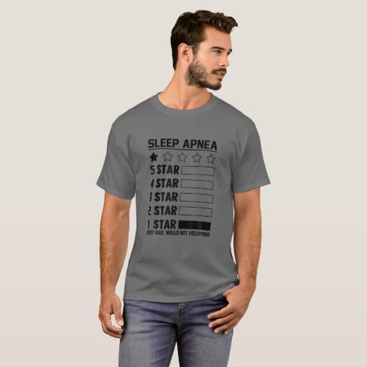 Slaap apnea Bewustmaking Verwante zwarte lint T-shirt (Voorkant volledig)