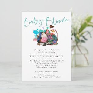 Slaap Baby in Bloom Shower met Mooie Koe Kaart