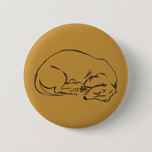 Slaap Badge van Dachshond Hond Ronde Button 5,7 Cm (Voorkant)
