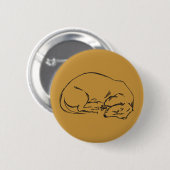 Slaap Badge van Dachshond Hond Ronde Button 5,7 Cm (Voorkant /achterkant)