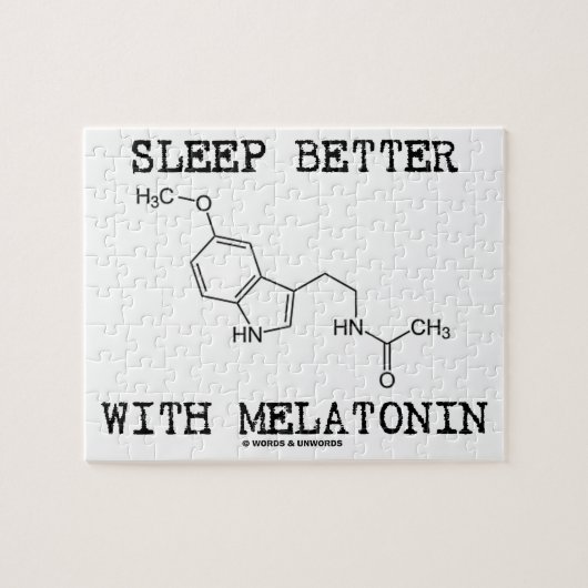 Slaap beter met melatonine (chemisch molecuul) legpuzzel (Horizontaal)