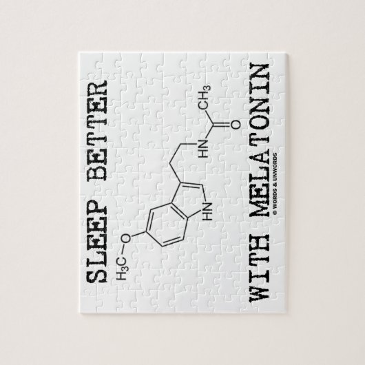 Slaap beter met melatonine (chemisch molecuul) legpuzzel (Verticaal)