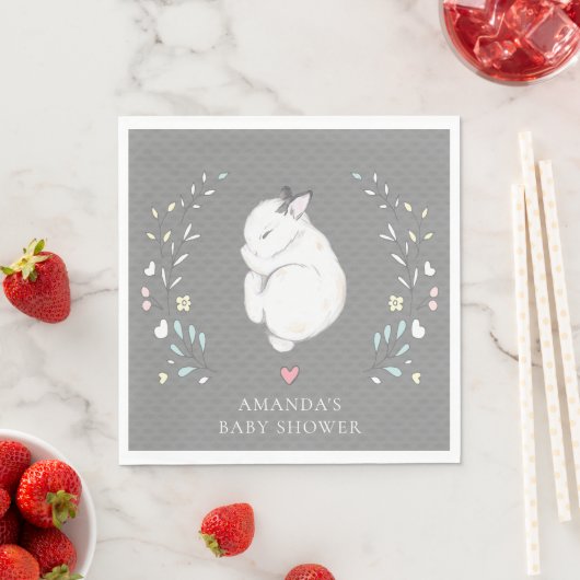 Slaap Bunny Baby shower Papieren servetten (Insitu)