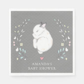 Slaap Bunny Baby shower Papieren servetten (Voorkant)