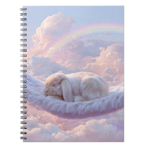 Slaap Bunny Fluffy Cloud Regenboog Notitieboek