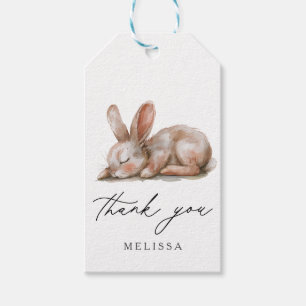 Slaap Bunny Neutrale Kleuren Dank u Cadeaulabel