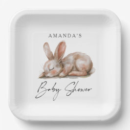 Slaap Bunny Neutrale Kleuren Dank u Papieren Bordje