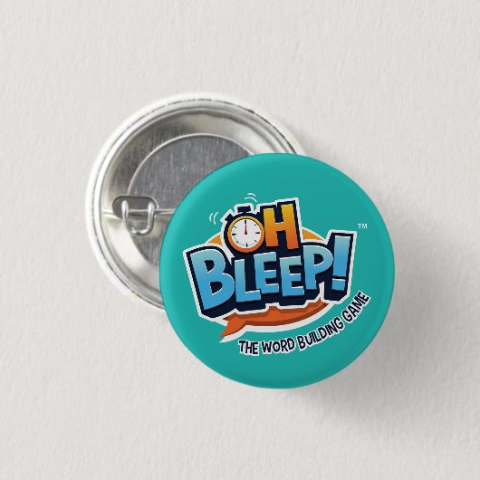 Slaap! Button 1,25-inch Turquoise (witte streep) (Voorkant /achterkant)