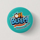 Slaap! Button 1,25-inch Turquoise (witte streep) (Voorkant)