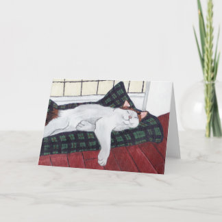 Slaap Calico Cat Notecard Kaart