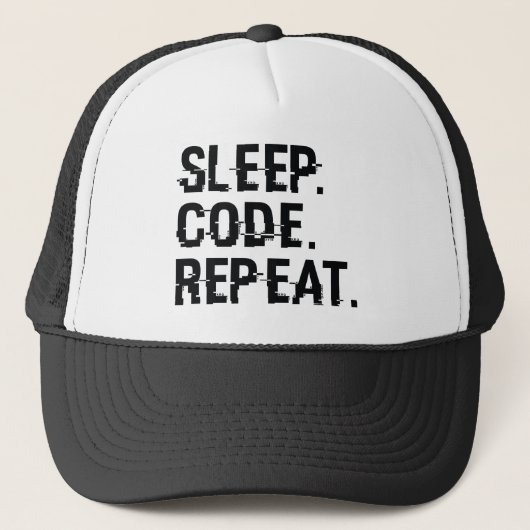 Slaap Code Herhaal Trucker Pet (Voorkant)