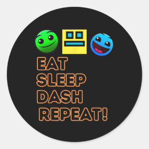 Slaap Dash Herhaal Videogame Geometrie Videogame Ronde Sticker