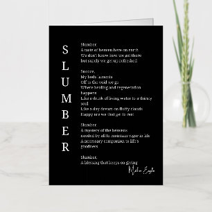 Slaap droom tijd gedicht folie wenskaart