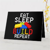 Slaap Eat Build Herhalingsblokken Bouwstenen Mast Kaart (Gele Bloem)