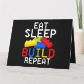 Slaap Eat Build Herhalingsblokken Bouwstenen Mast Kaart (Achterkant)