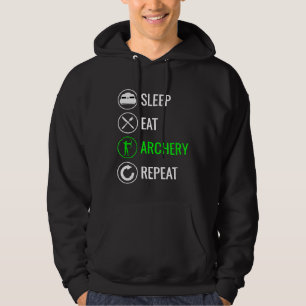 Slaap Eet Boogschieten Herhaal Hoodie