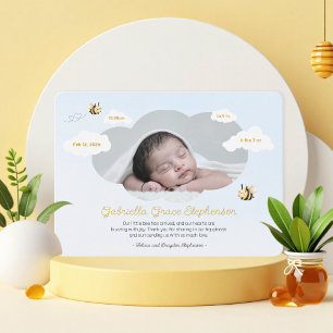 Slaap- en kijkkaart voor onze baby aankondiging