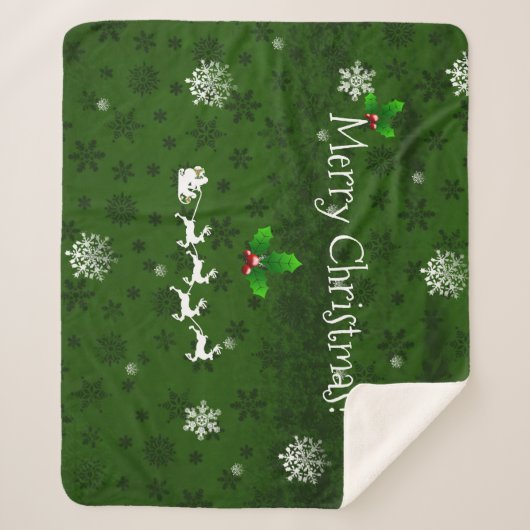 Slaap- en rendiershans van de groene kerstman sherpa deken (Voorkant)