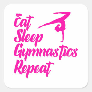 slaap gymnastiek eten herhalen vierkante sticker