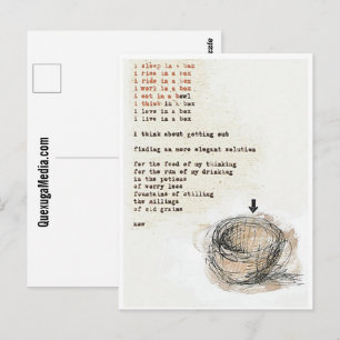 Slaap In Een Doos Kunst Poëzie Postkaart