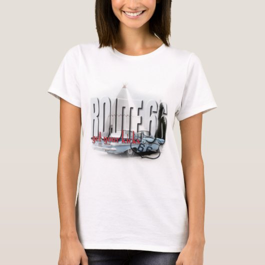 Slaap in een Wigwam - Route 66 T-shirt (Voorkant)