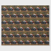 Slaap Kerst Zwarte Labrador Retriever Cadeaupapier (Vlak)