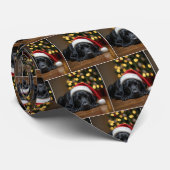 Slaap Kerst Zwarte Labrador Retriever Stropdas (Opgerold)