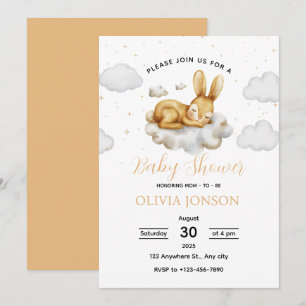 Slaap Konijn Baby Shower Uitnodiging