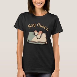 Slaap Koningin Grappige Katten Slaap Quote T-shirt