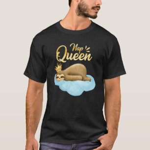 Slaap Koningin Luiaard Met Kroon Schattige Luiaard T-shirt