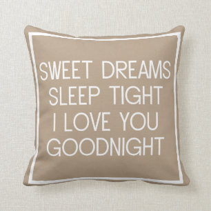 Slaap lekker dromen, ik hou van je. kussen