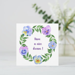 Slaap lekker! Waterverf bloemen Kaart